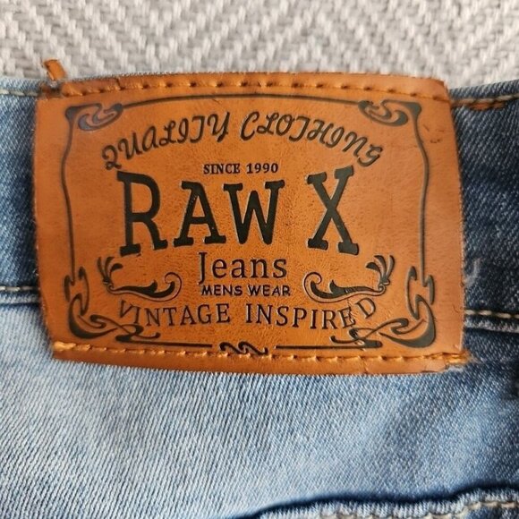 Raw X Jeans Men's 40x32 Standard Distressed Medium Wash Blue Stretch RN# 137711 - Picture 4 of 16